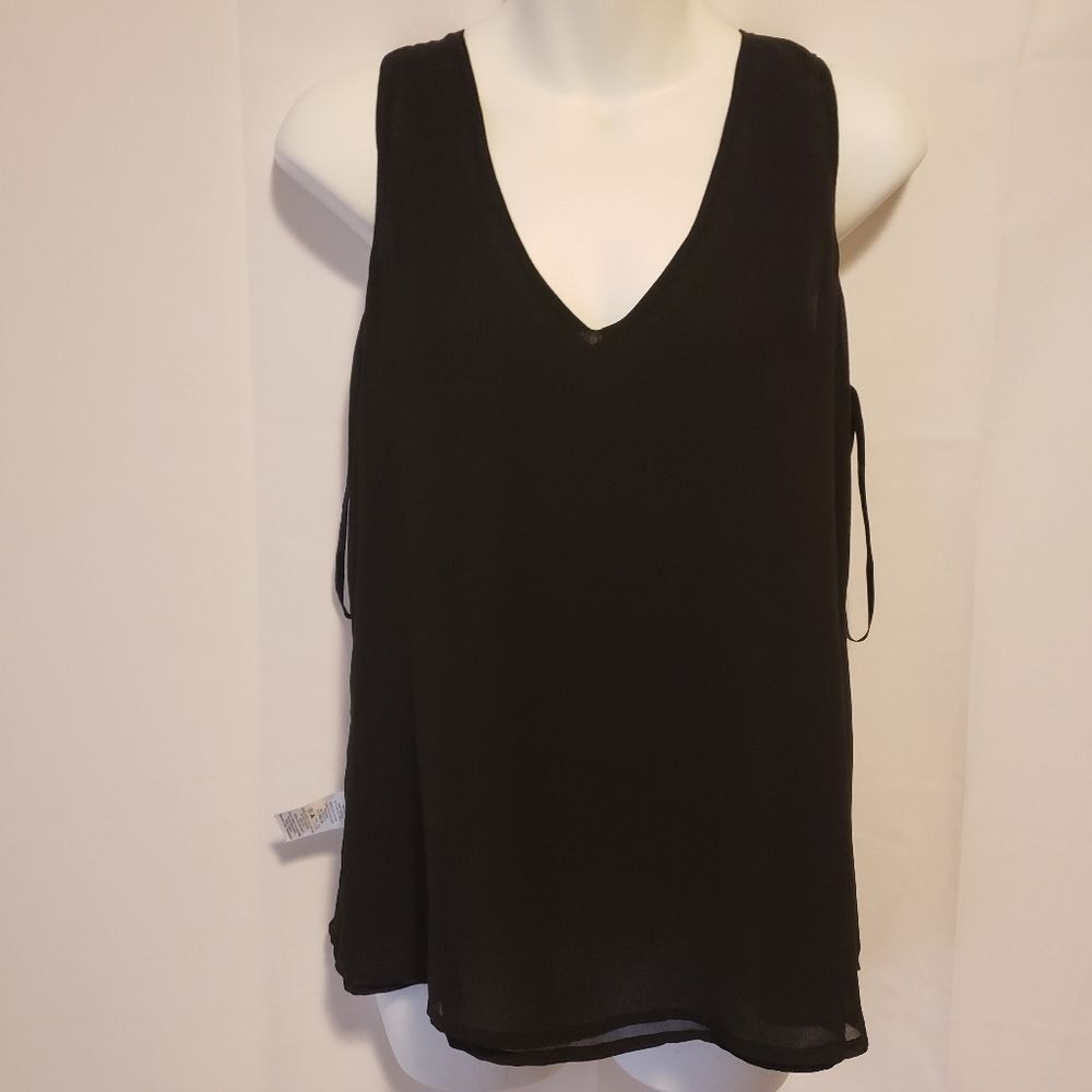 Norah Women's Black Sleeveless Blouse w/Full Zipper Back Light Weight Size‎ M
